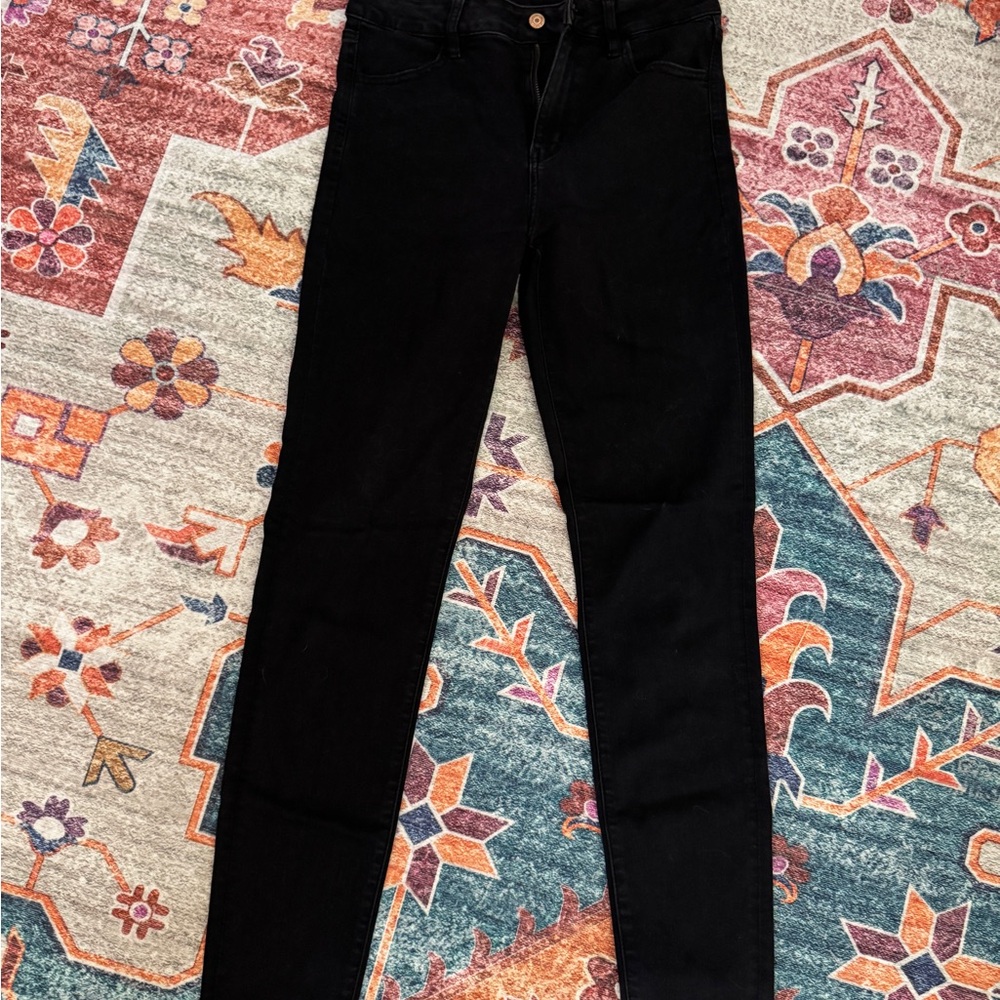 American Eagle Outfitters Black Next Level Stretch Skinny Jeans Size 10 Long